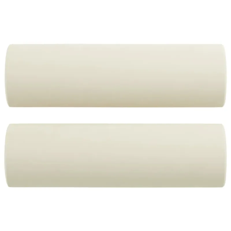 Dvivietė sofa su pagalvėlėmis, kreminės spalvos, 120cm, aksomas