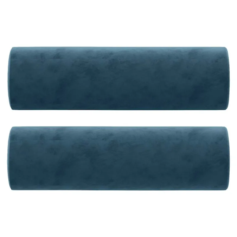 Dvivietė sofa su pagalvėlėmis, mėlynos spalvos, 120cm, aksomas