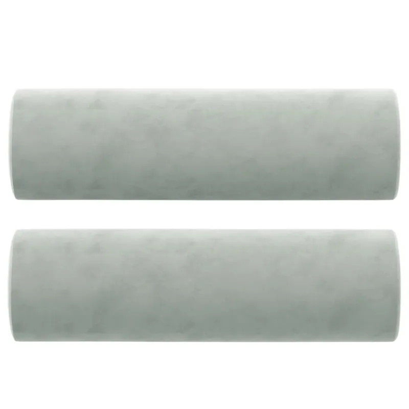 Dvivietė sofa su pagalvėlėmis, šviesiai pilka, 140cm, aksomas