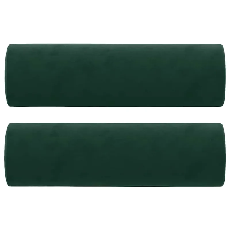 Dvivietė sofa su pagalvėlėmis, tamsiai žalia, 140cm, aksomas