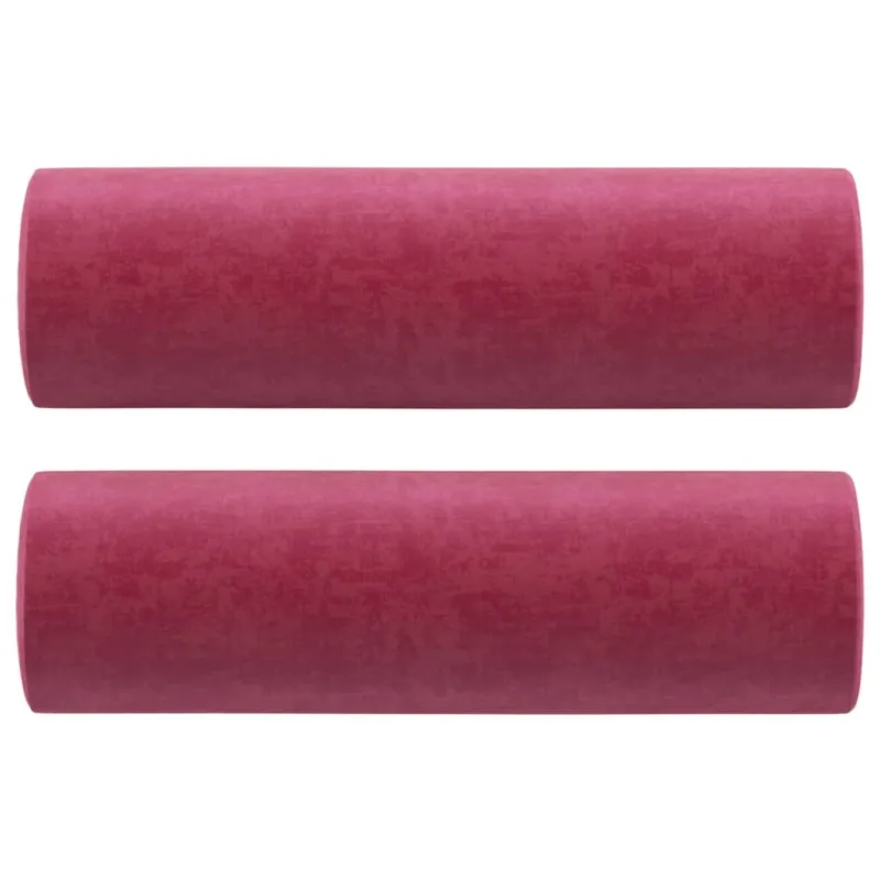 Dvivietė sofa su pagalvėlėmis, raudonojo vyno, 140cm, aksomas