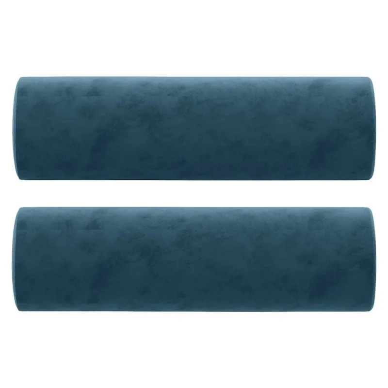 Dvivietė sofa su pagalvėlėmis, mėlynos spalvos, 140cm, aksomas