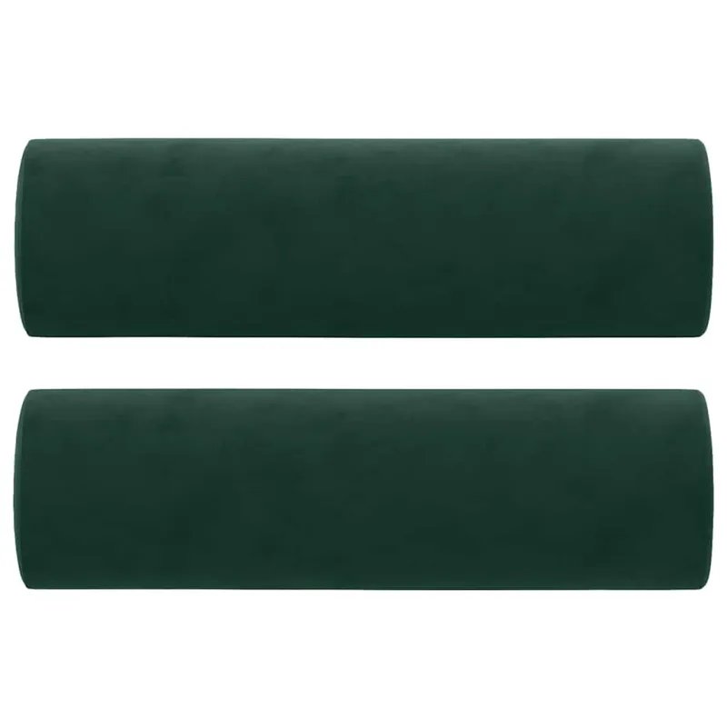 Trivietė sofa su pagalvėlėmis, tamsiai žalia, 180cm, aksomas