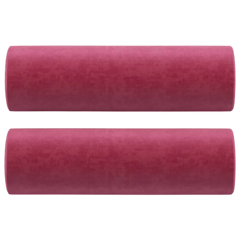 Trivietė sofa su pagalvėlėmis, raudonojo vyno, 180cm, aksomas