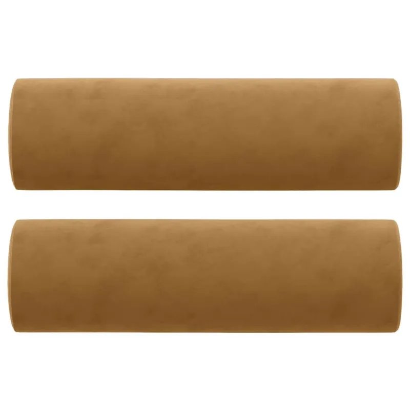Trivietė sofa su pagalvėlėmis, rudos spalvos, 180cm, aksomas