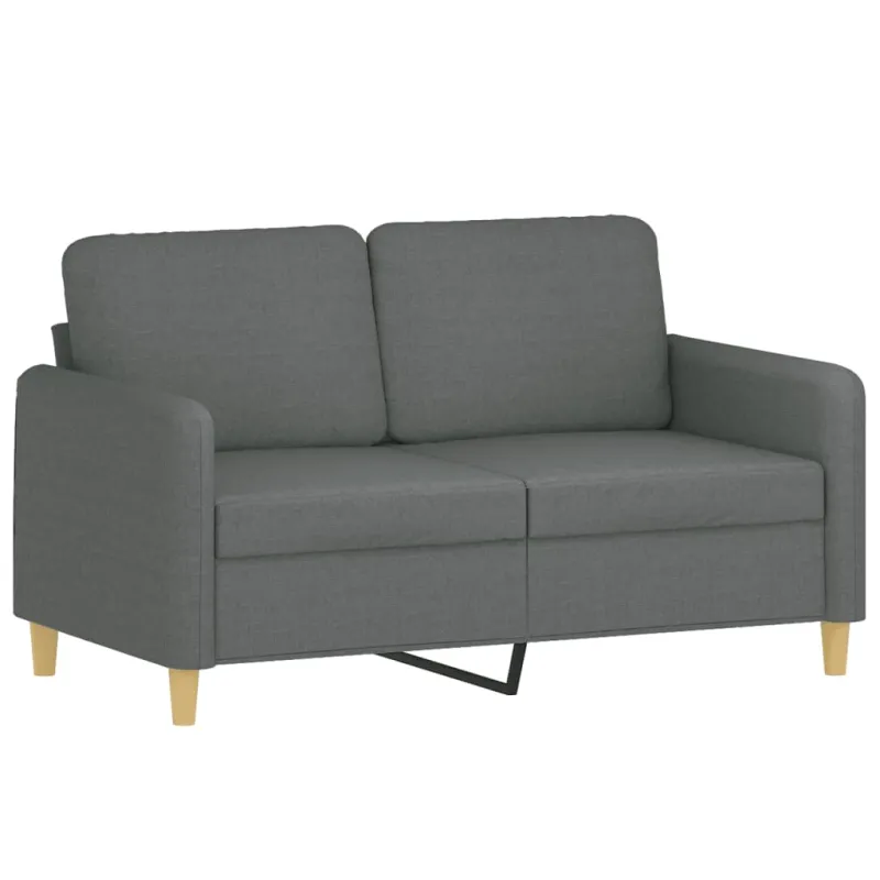 Dvivietė sofa su pagalvėlėmis, tamsiai pilka, 120cm, audinys