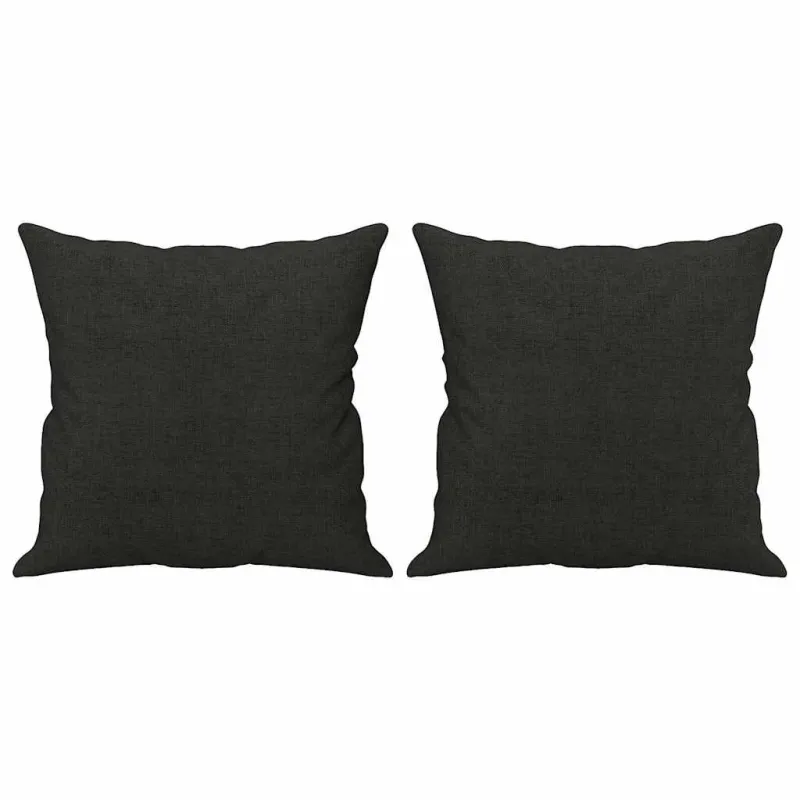Dvivietė sofa su pagalvėlėmis, juodos spalvos, 120cm, audinys
