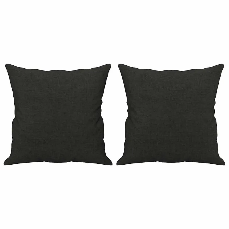 Dvivietė sofa su pagalvėlėmis, juodos spalvos, 140cm, audinys