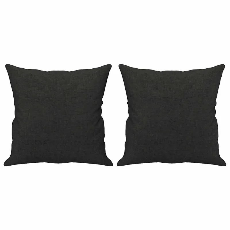 Trivietė sofa su pagalvėlėmis, juodos spalvos, 180cm, audinys