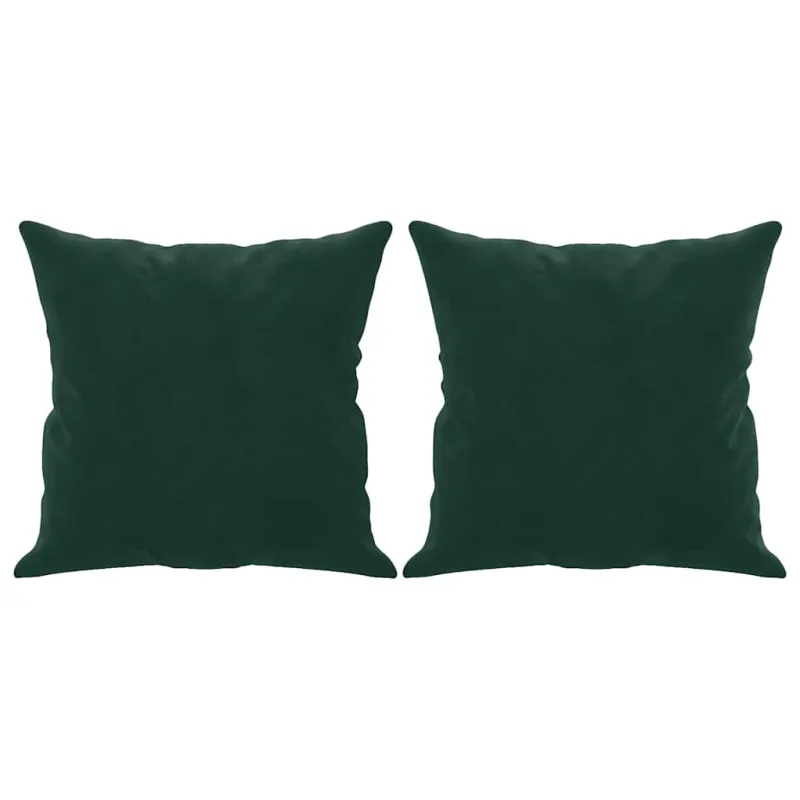 Dvivietė sofa su pagalvėlėmis, tamsiai žalia, 120cm, aksomas