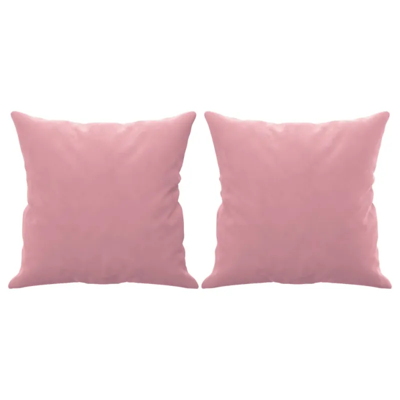 Dvivietė sofa su pagalvėlėmis, rožinės spalvos, 120cm, aksomas