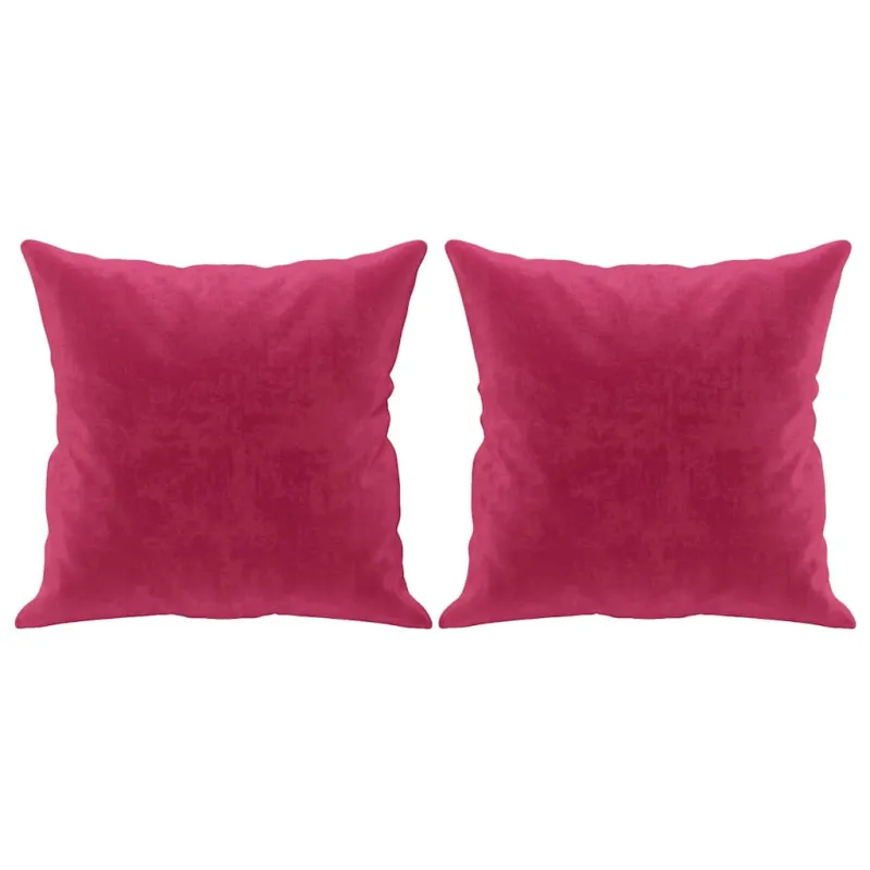 Dvivietė sofa su pagalvėlėmis, raudonojo vyno, 120cm, aksomas