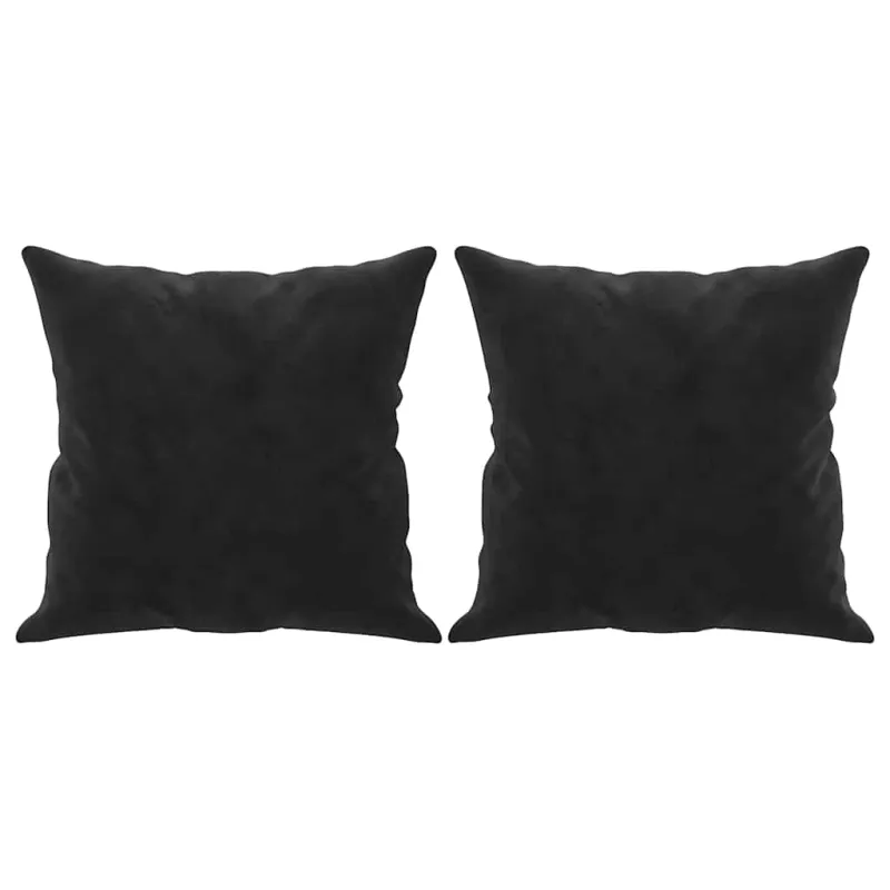 Dvivietė sofa su pagalvėlėmis, juodos spalvos, 120cm, aksomas