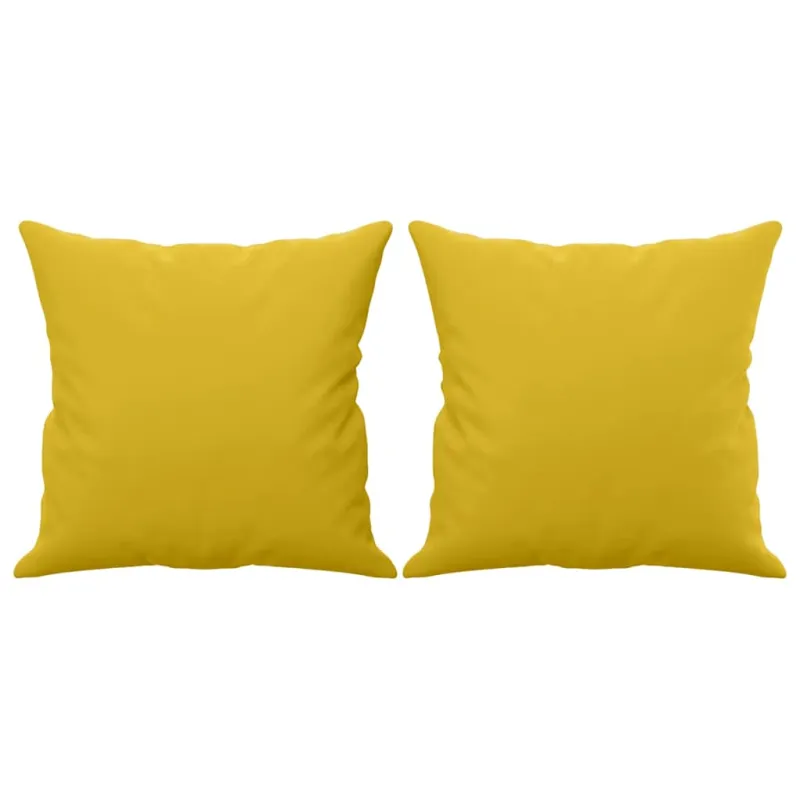 Dvivietė sofa su pagalvėlėmis, geltonos spalvos, 120cm, aksomas
