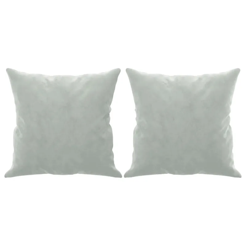 Dvivietė sofa su pagalvėlėmis, šviesiai pilka, 140cm, aksomas