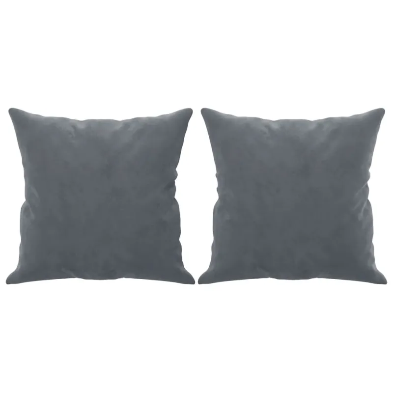 Dvivietė sofa su pagalvėlėmis, tamsiai pilka, 140cm, aksomas