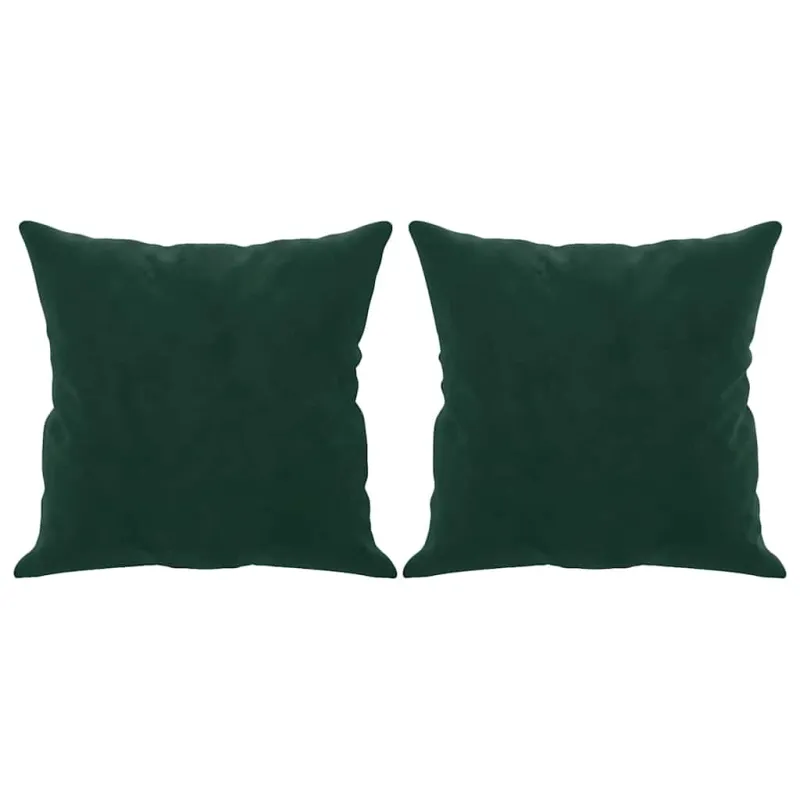 Dvivietė sofa su pagalvėlėmis, tamsiai žalia, 140cm, aksomas