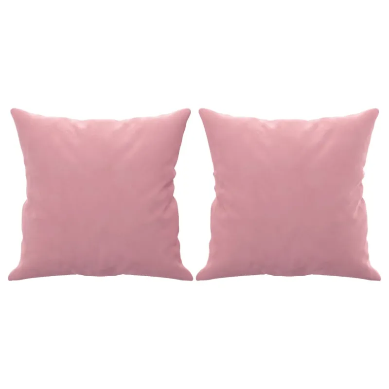Dvivietė sofa su pagalvėlėmis, rožinės spalvos, 140cm, aksomas