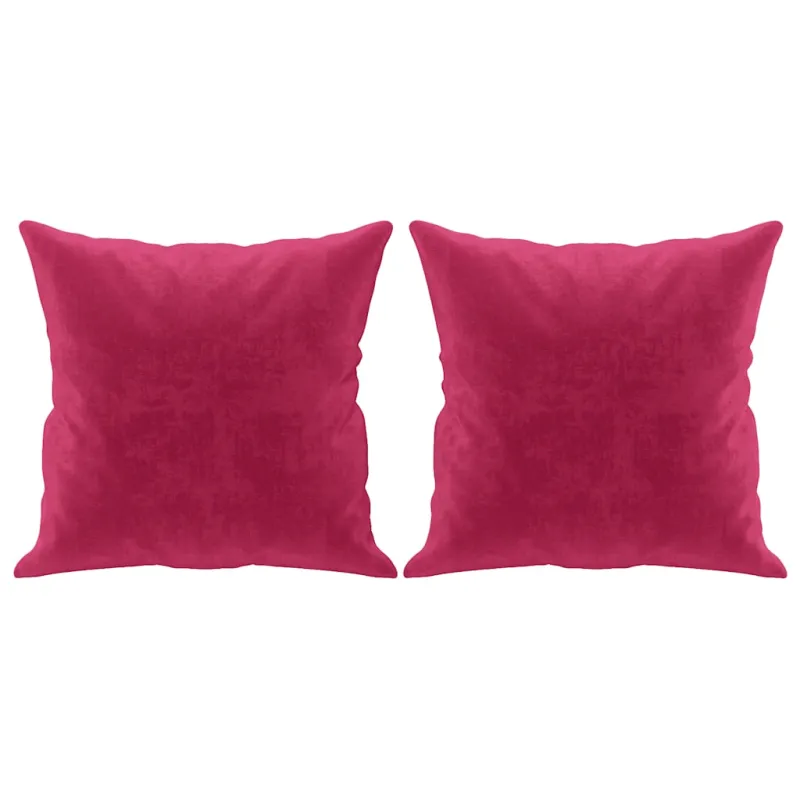 Dvivietė sofa su pagalvėlėmis, raudonojo vyno, 140cm, aksomas