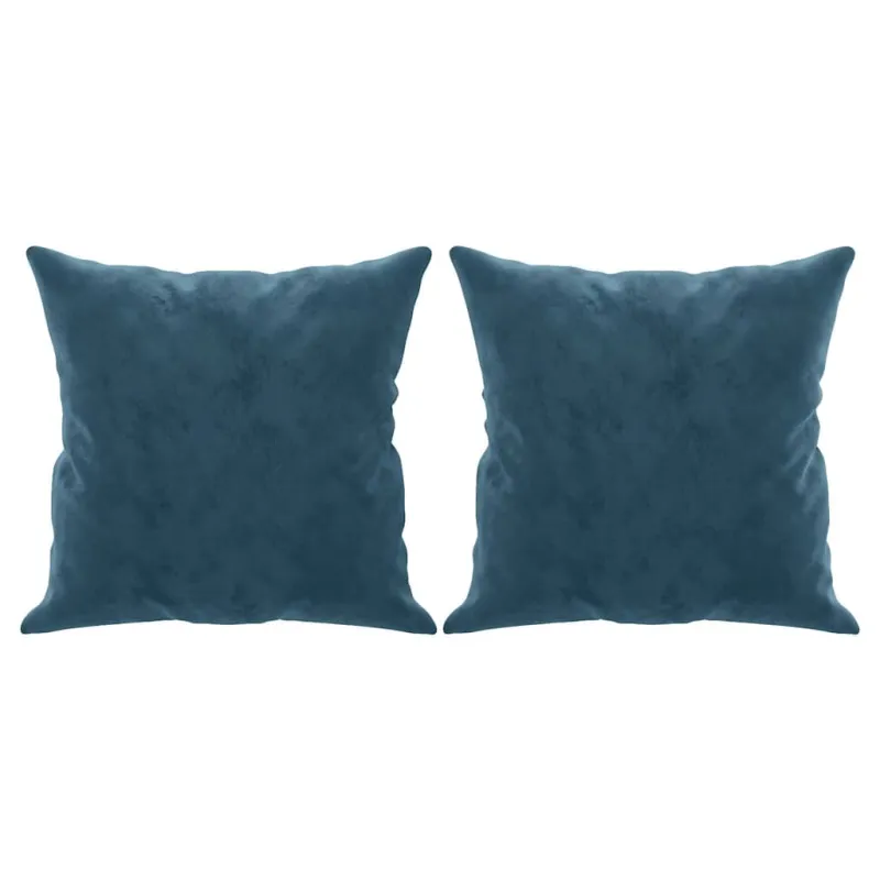 Dvivietė sofa su pagalvėlėmis, mėlynos spalvos, 140cm, aksomas