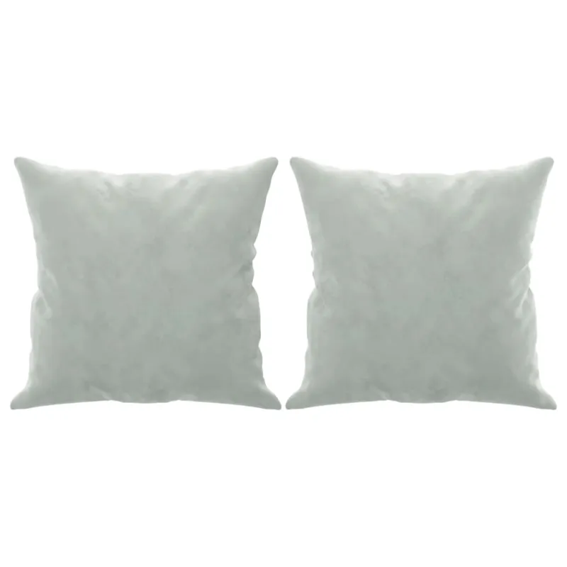 Trivietė sofa su pagalvėlėmis, šviesiai pilka, 180cm, aksomas