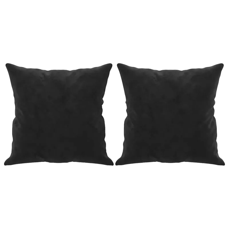 Trivietė sofa su pagalvėlėmis, juodos spalvos, 180cm, aksomas