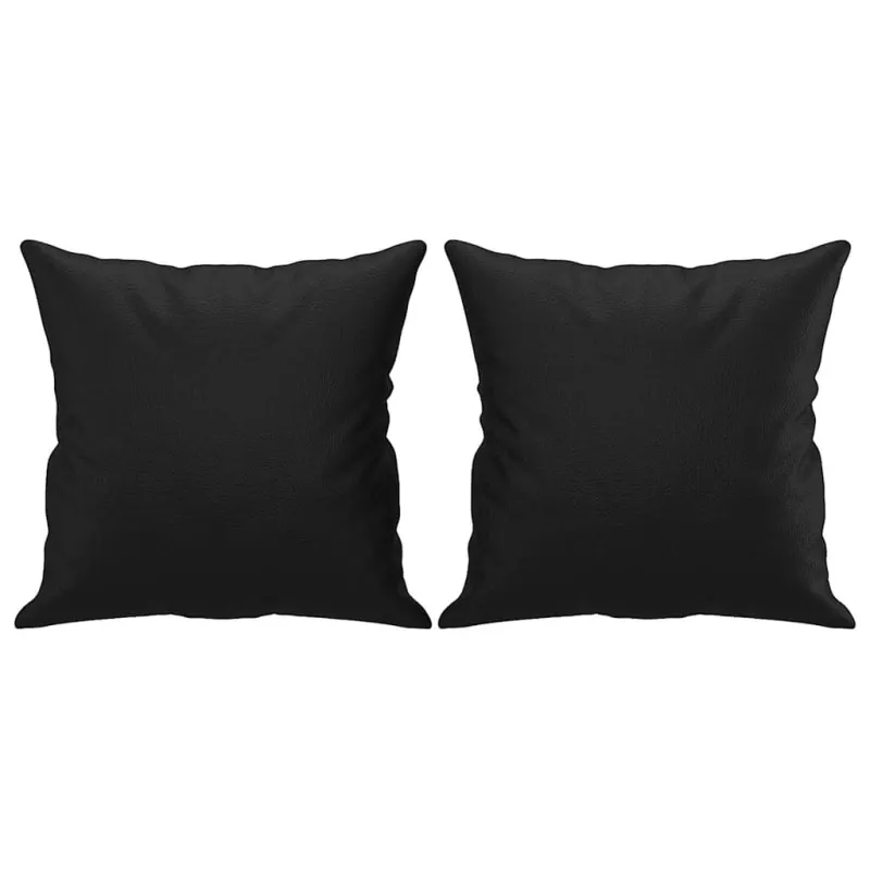 Dvivietė sofa su pagalvėlėmis, juoda, 140cm, dirbtinė oda