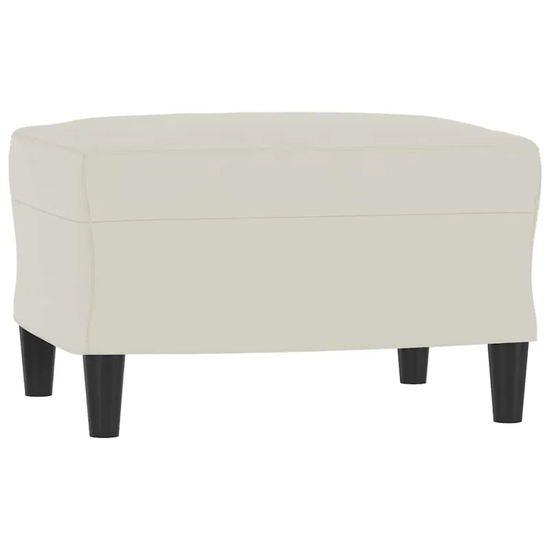 Trivietė sofa su pakoja, kreminės spalvos, 180cm, aksomas
