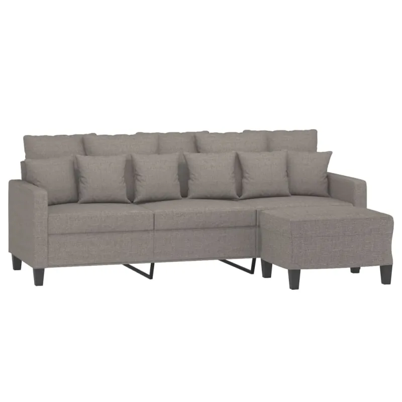 Trivietė sofa su pakoja, taupe spalvos, 180cm, audinys