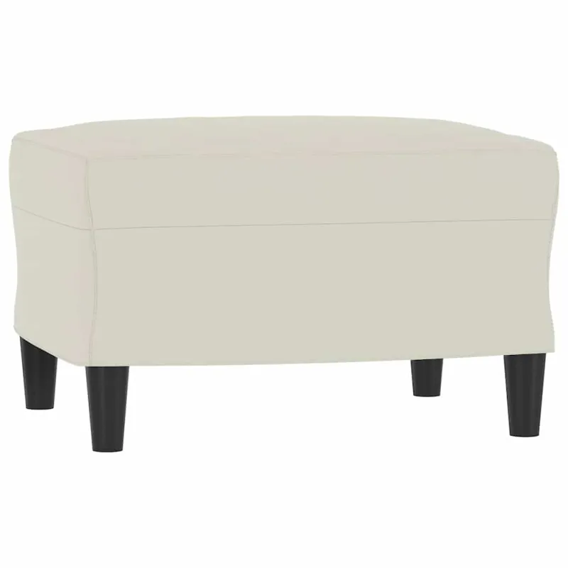Trivietė sofa su pakoja, kreminės spalvos, 180cm, aksomas