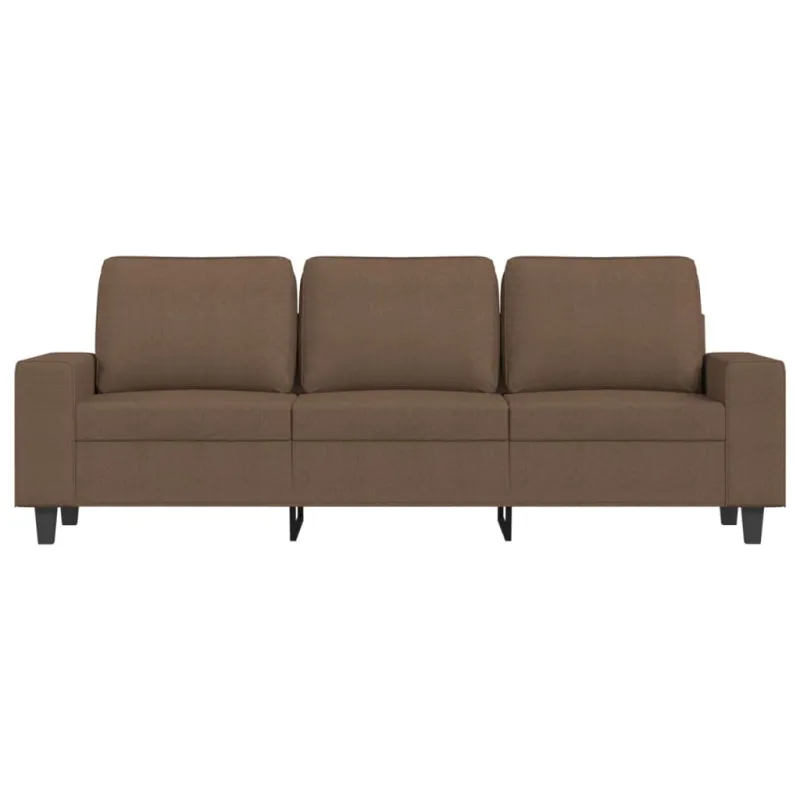 Trivietė sofa su pakoja, rudos spalvos, 180cm, audinys