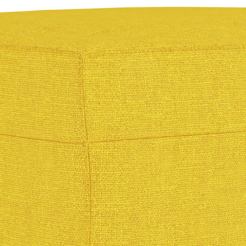 Trivietė sofa su pakoja, šviesiai geltona, 180cm, audinys