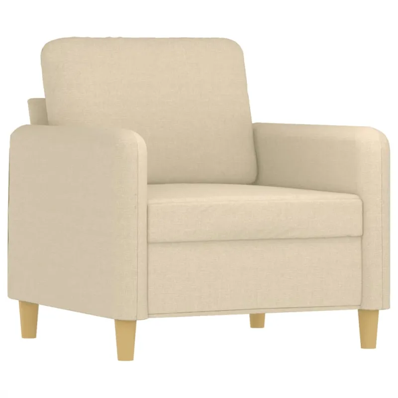 Krėslas su pakoja, kreminės spalvos, 60cm, audinys