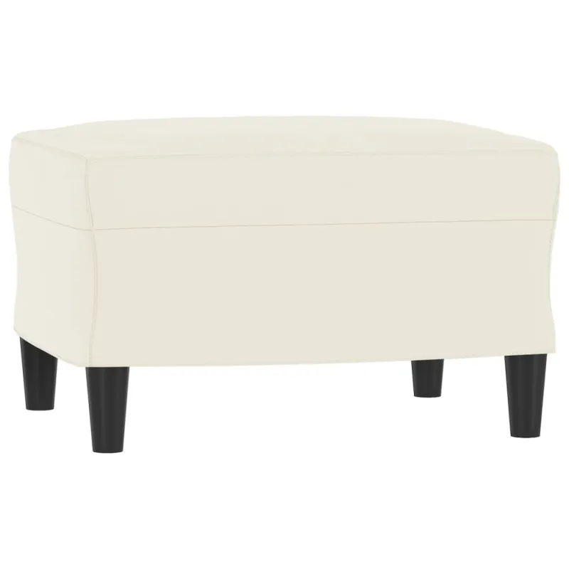 Trivietė sofa su pakoja, kreminės spalvos, 180cm, aksomas