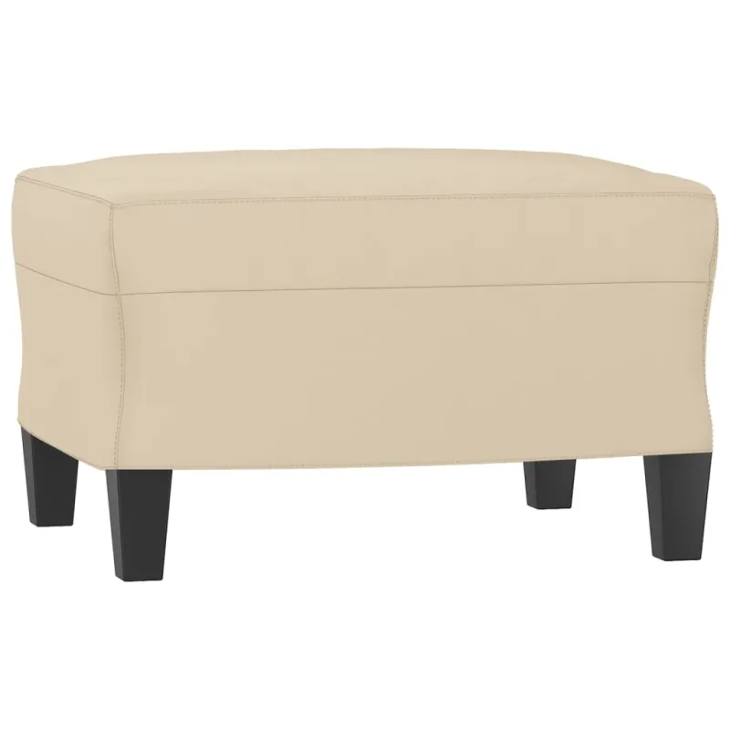 Trivietė sofa su pakoja, kreminė, 180cm, mikropluošto audinys