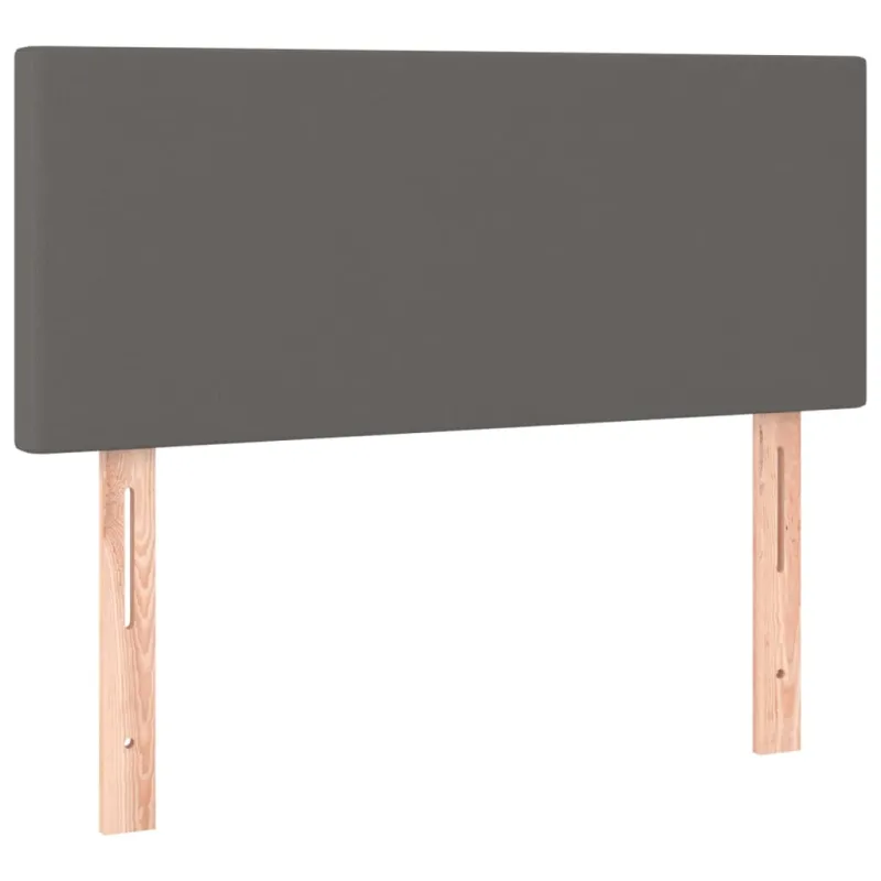 Lova su spyruoklėmis ir čiužiniu, pilka, 90x200cm, dirbtinė oda
