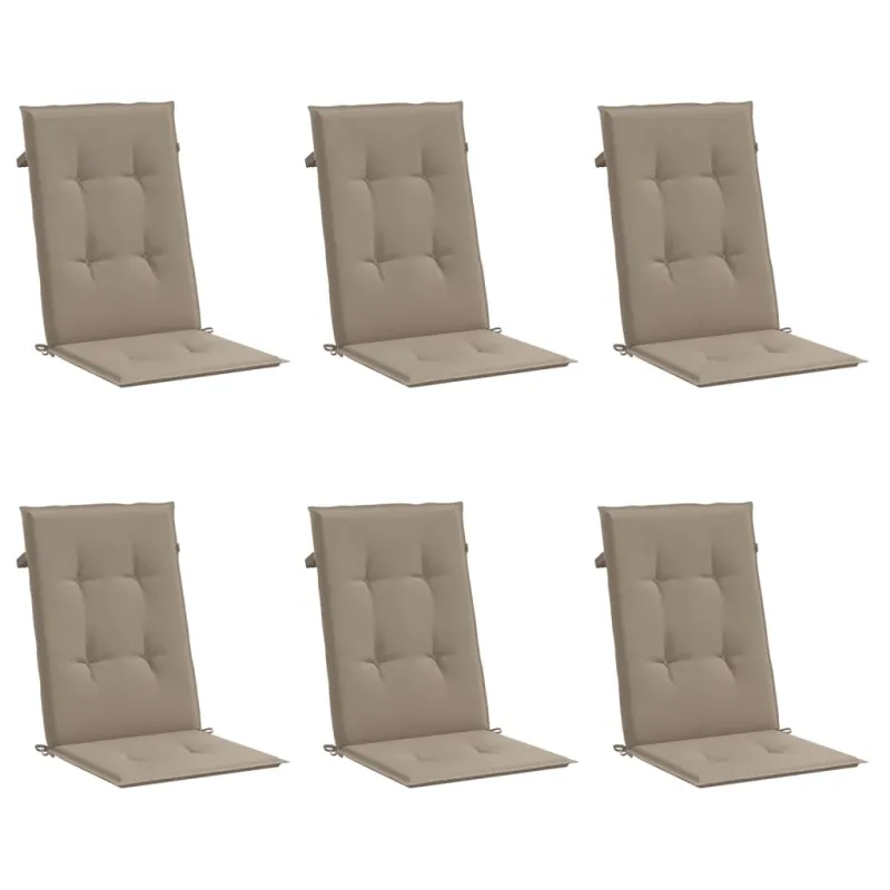 Sodo kėdės pagalvėlės, 6vnt., taupe, 120x50x3cm, audinys