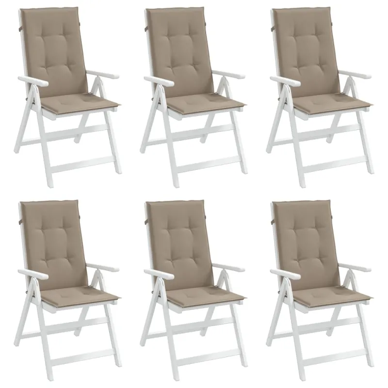 Sodo kėdės pagalvėlės, 6vnt., taupe, 120x50x3cm, audinys