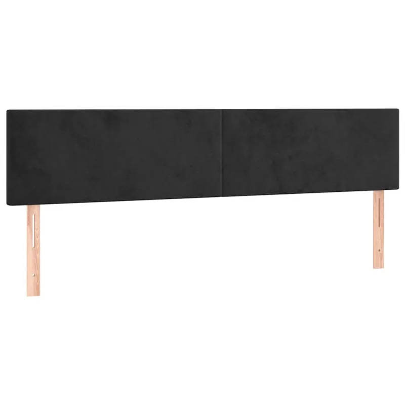 Lova su spyruoklėmis ir čiužiniu, juoda, 160x200 cm, aksomas