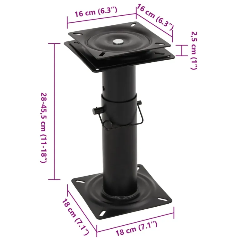 Koja valties sėdynei su 360° pasukimo mechanizmu, plienas