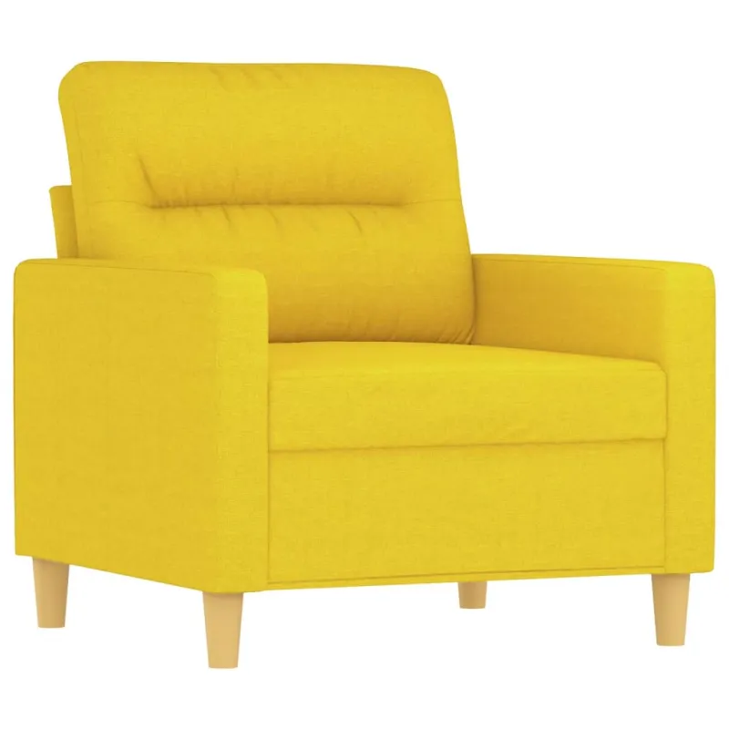 Sofos komplektas su pagalvėlėmis, 4 dalių, geltonas, audinys