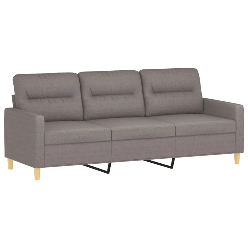 Sofos komplektas su pagalvėlėmis, 4 dalių, taupe, audinys
