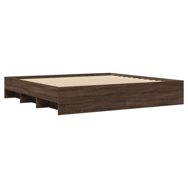 lovos rėmas be čiužinio rudas ąžuolas 200x200 cm