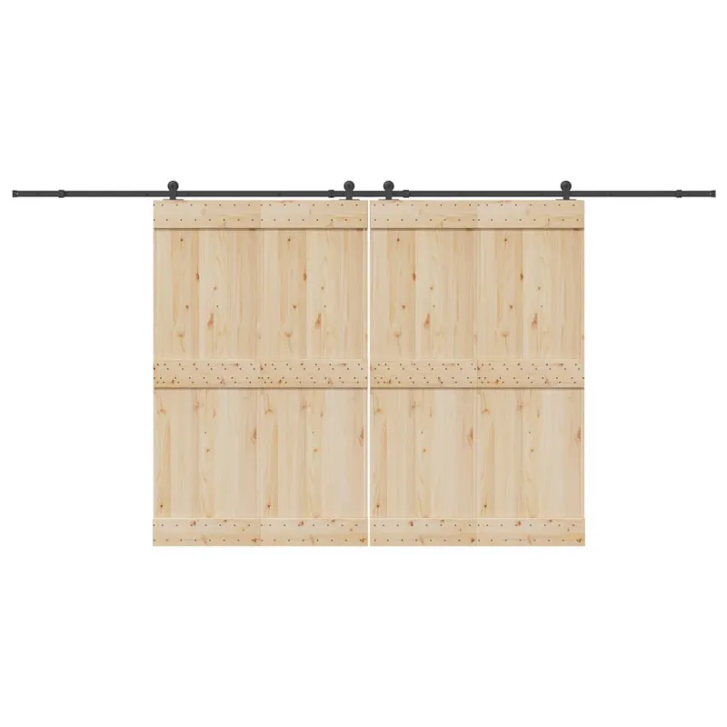 Stumdomų durų įrangos rinkinys, juodos sp., 427 cm, plienas
