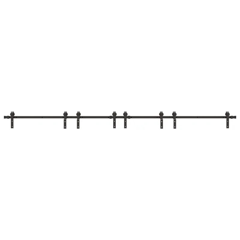 Stumdomų durų įrangos rinkinys, juodos sp., 400 cm, plienas
