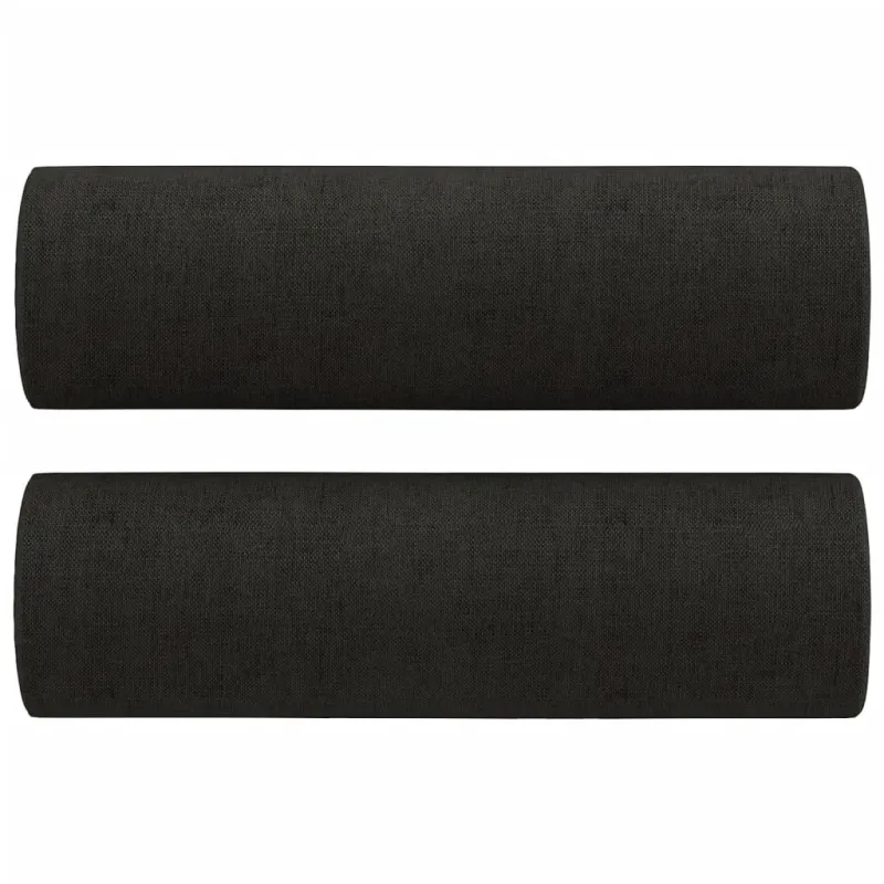 Sofos komplektas su pagalvėmis, 4 dalių, juodas, audinys