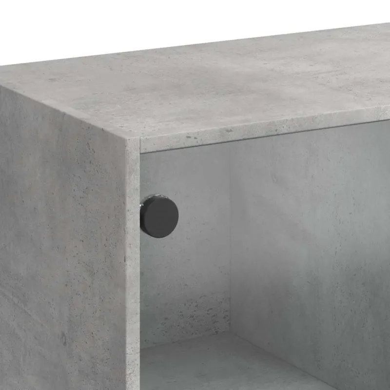 Šoninė spintelė, betono pilka, 102x37x75,5cm, apdirbta mediena