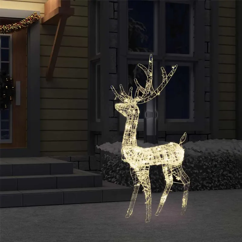 Kalėdinė dekoracija elnias, 120cm, akrilas, 140 šiltų baltų LED