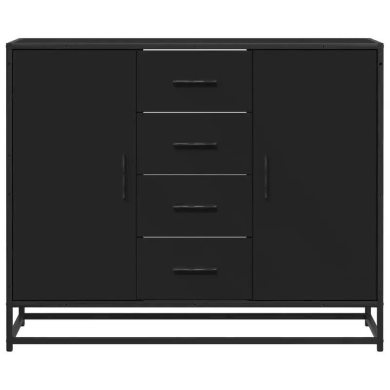 Šoninė spintelė, juodos spalvos, 92x35x76cm, apdirbta mediena