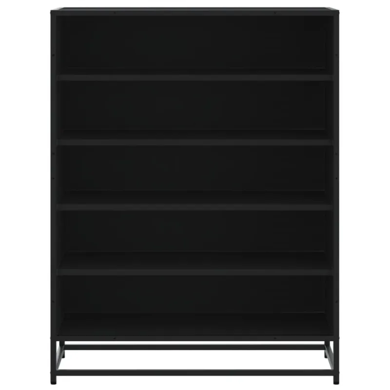 Spintelė batams, juoda, 75x38x97,5cm, mediena ir metalas